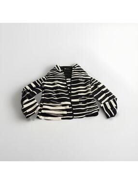 Damee Inc Womens Large Black White Sheer Jacket Flared Sleeves & Tank (A36)